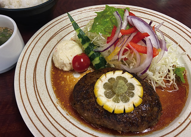 わさびソースハンバーグ定食